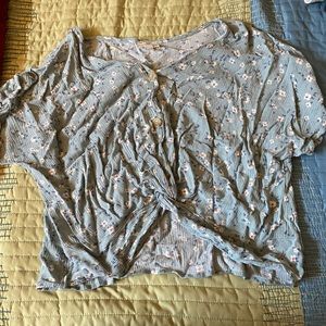 Green flowered Tie top